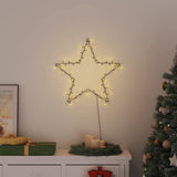 vidaXL Christmas lights star 3 pcs with ground spikes 50 LEDs 29 cm