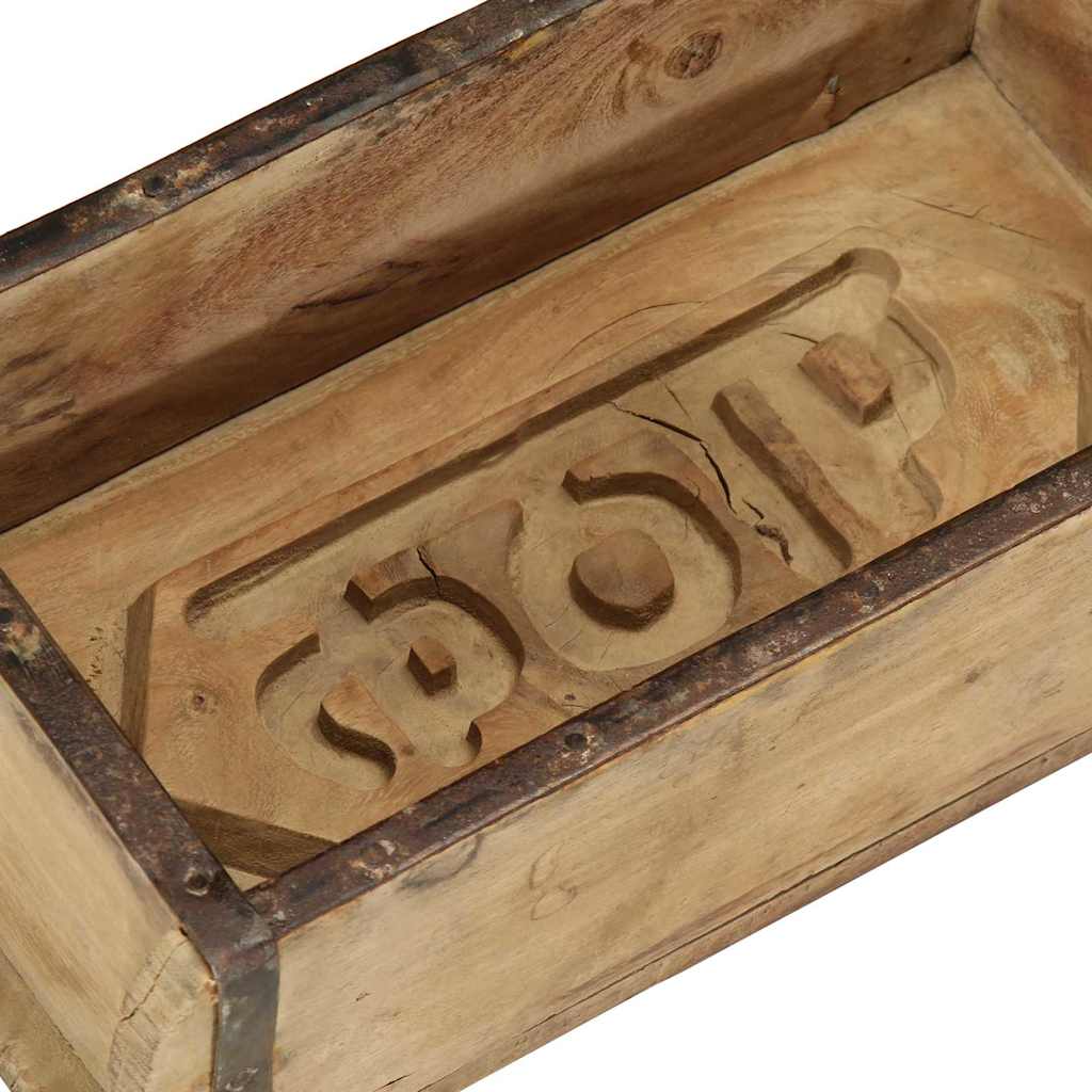 vidaXL Dienblad Bruin 30 x 15 x 9 cm Massief Gerecycleerd Hout