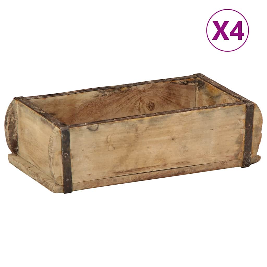 vidaXL Dienblad Bruin 30 x 15 x 9 cm Massief Gerecycleerd Hout