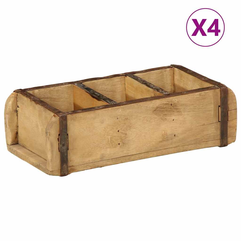 vidaXL Dienblad Bruin 30 x 15 x 9 cm Massief Gerecycleerd Hout