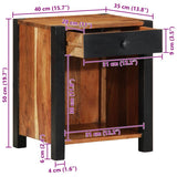 vidaXL Nachtkastje Bruin 40 x 35 x 50 cm Massief Acacia Hout