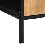 vidaXL Nachtkastje Bruin en Zwart 40 x 35 x 50 cm Massief Mango Hout