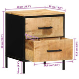 vidaXL Nachtkastje Bruin en Zwart 40 x 35 x 50 cm Massief Mango Hout