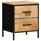 vidaXL Nachtkastje Bruin en Zwart 40 x 35 x 50 cm Massief Mango Hout