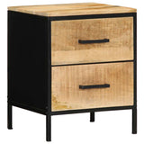 vidaXL Nachtkastje Bruin en Zwart 40 x 35 x 50 cm Massief Mango Hout