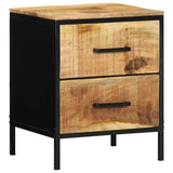 vidaXL Nachtkastje Bruin en Zwart 40 x 35 x 50 cm Massief Mango Hout