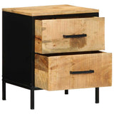 vidaXL Nachtkastje Bruin en Zwart 40 x 35 x 50 cm Massief Mango Hout