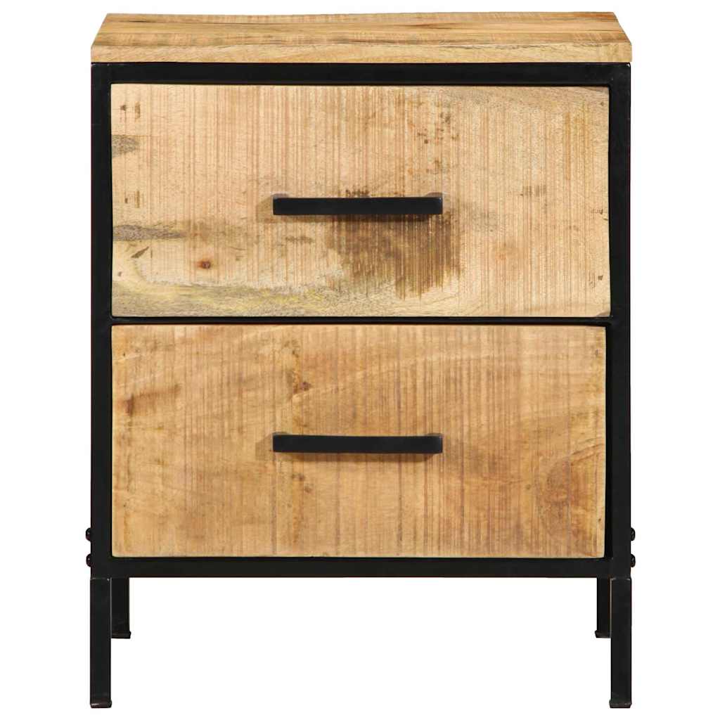 vidaXL Nachtkastje Bruin en Zwart 40 x 35 x 50 cm Massief Mango Hout