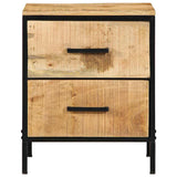 vidaXL Nachtkastje Bruin en Zwart 40 x 35 x 50 cm Massief Mango Hout