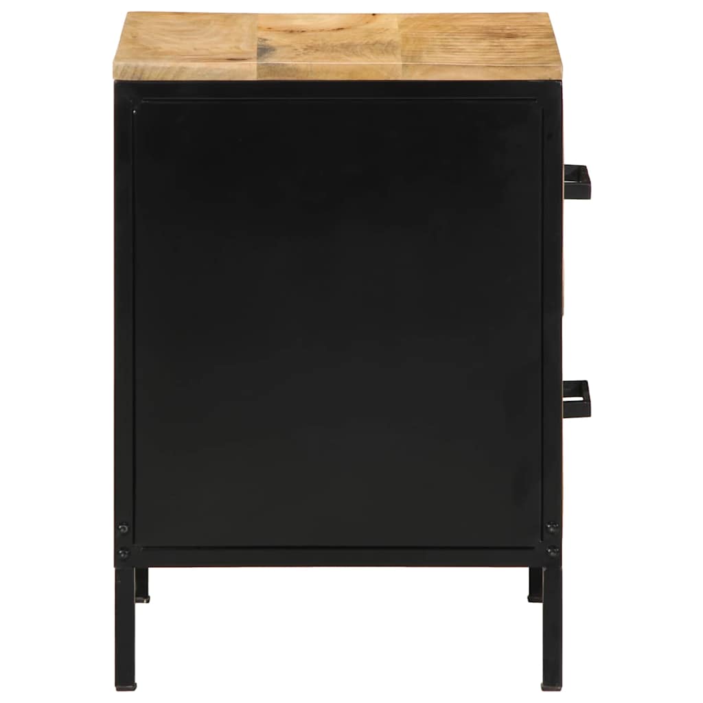 vidaXL Nachtkastje Bruin en Zwart 40 x 35 x 50 cm Massief Mango Hout