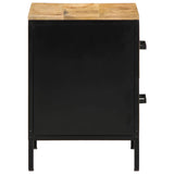 vidaXL Nachtkastje Bruin en Zwart 40 x 35 x 50 cm Massief Mango Hout
