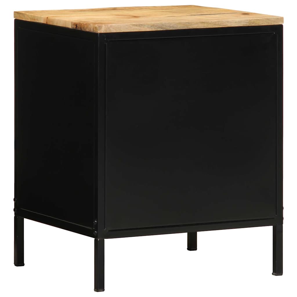 vidaXL Nachtkastje Bruin en Zwart 40 x 35 x 50 cm Massief Mango Hout