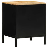 vidaXL Nachtkastje Bruin en Zwart 40 x 35 x 50 cm Massief Mango Hout