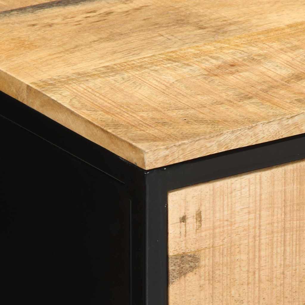 vidaXL Nachtkastje Bruin en Zwart 40 x 35 x 50 cm Massief Mango Hout