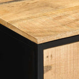 vidaXL Nachtkastje Bruin en Zwart 40 x 35 x 50 cm Massief Mango Hout