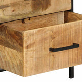 vidaXL Nachtkastje Bruin en Zwart 40 x 35 x 50 cm Massief Mango Hout