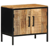 vidaXL Nachtkastje Bruin en Zwart 50 x 30 x 45 cm Massief Mango Hout