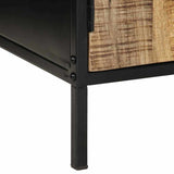 vidaXL Nachtkastje Bruin en Zwart 50 x 30 x 45 cm Massief Mango Hout