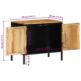 vidaXL Nachtkastje Bruin en Zwart 50 x 30 x 45 cm Massief Mango Hout