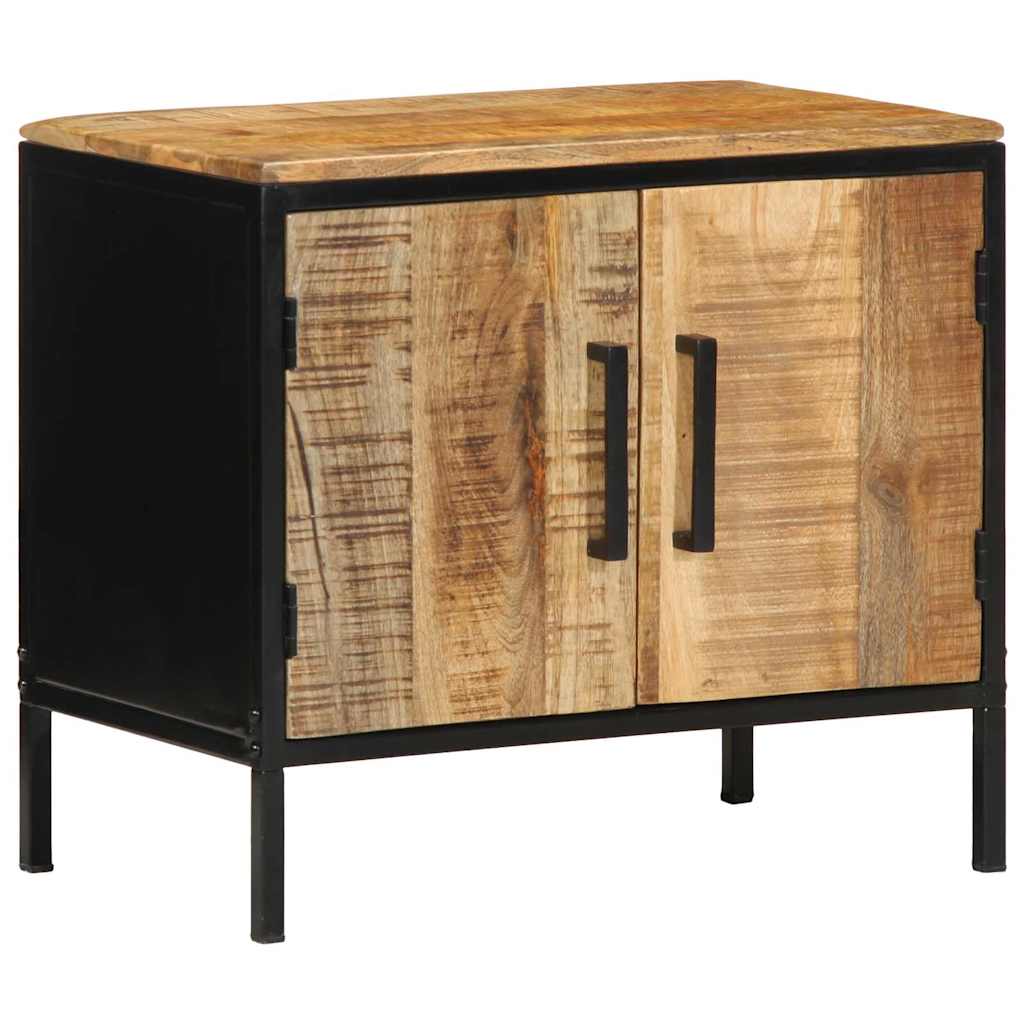 vidaXL Nachtkastje Bruin en Zwart 50 x 30 x 45 cm Massief Mango Hout