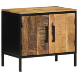 vidaXL Nachtkastje Bruin en Zwart 50 x 30 x 45 cm Massief Mango Hout