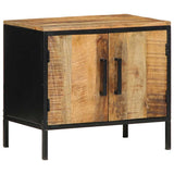 vidaXL Nachtkastje Bruin en Zwart 50 x 30 x 45 cm Massief Mango Hout