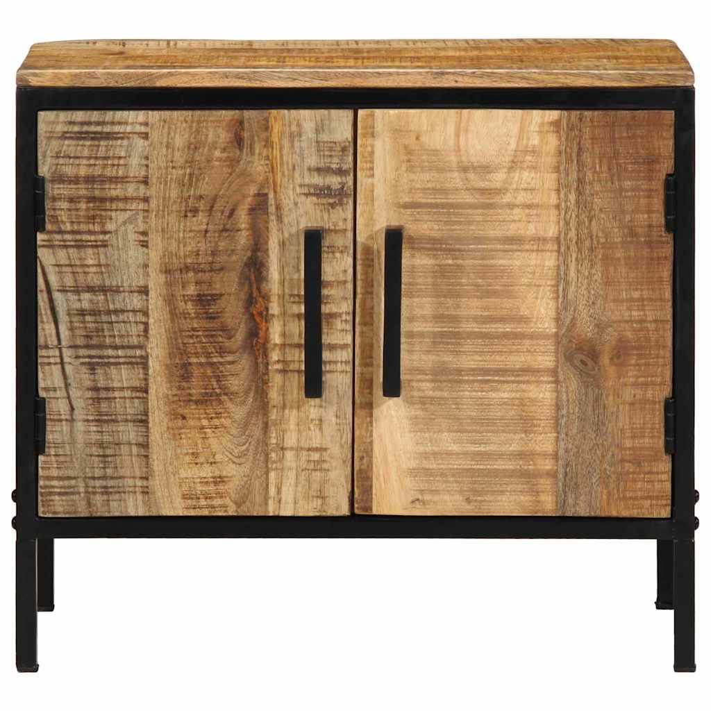 vidaXL Nachtkastje Bruin en Zwart 50 x 30 x 45 cm Massief Mango Hout
