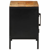 vidaXL Nachtkastje Bruin en Zwart 50 x 30 x 45 cm Massief Mango Hout