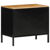 vidaXL Nachtkastje Bruin en Zwart 50 x 30 x 45 cm Massief Mango Hout