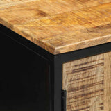 vidaXL Nachtkastje Bruin en Zwart 50 x 30 x 45 cm Massief Mango Hout