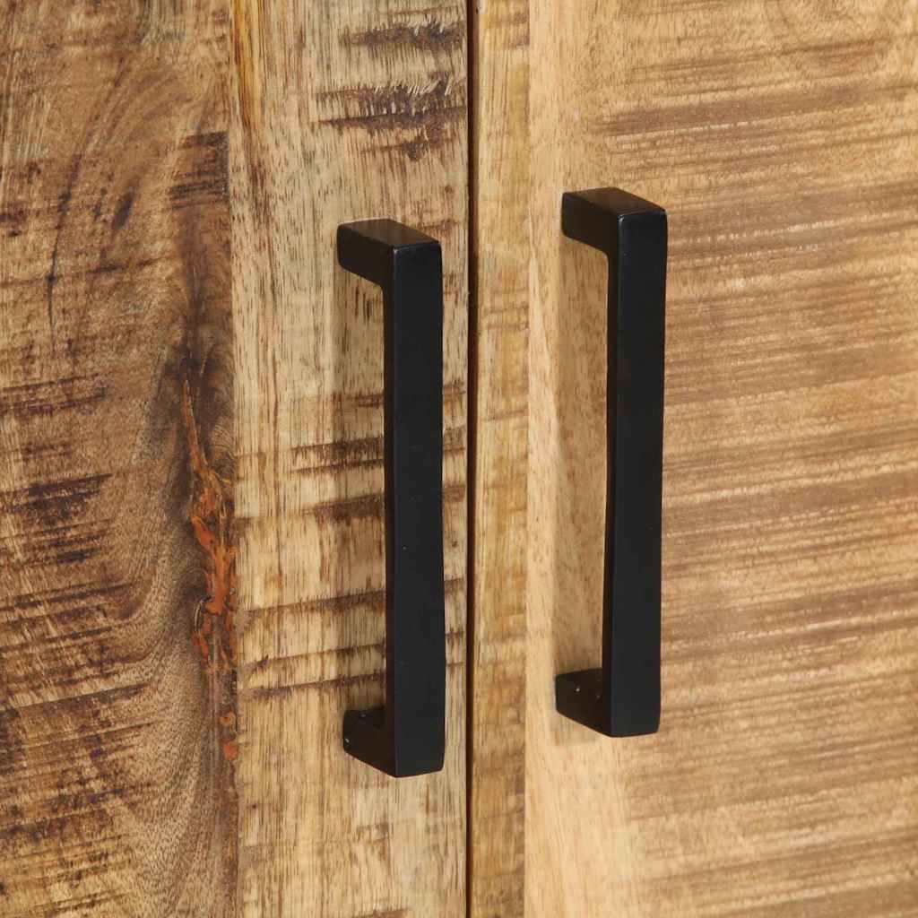 vidaXL Nachtkastje Bruin en Zwart 50 x 30 x 45 cm Massief Mango Hout
