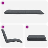 vidaXL Ligstoel inklapbaar 175x54x8,5 cm Oxford stof antracietkleurig