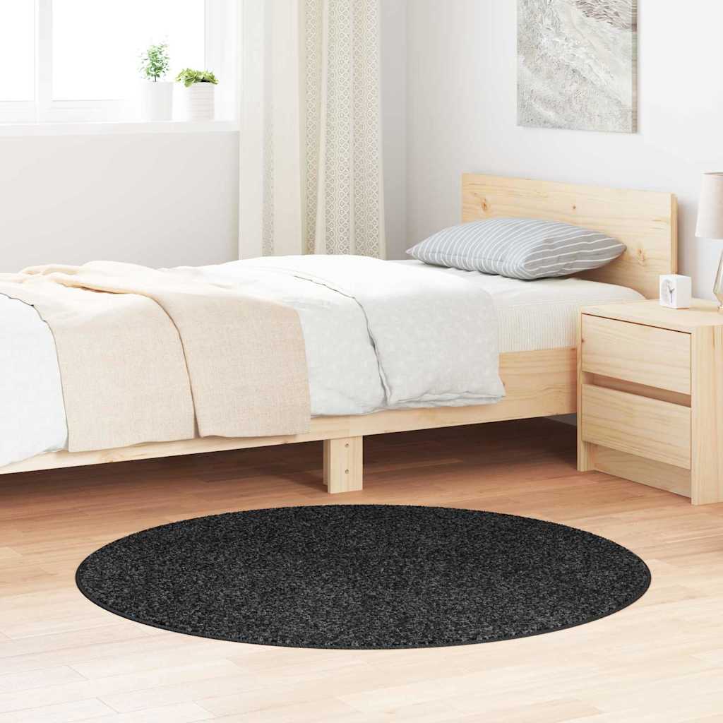 vidaXL Vloerkleed shaggy anti-slip 80x150 cm donkergrijs