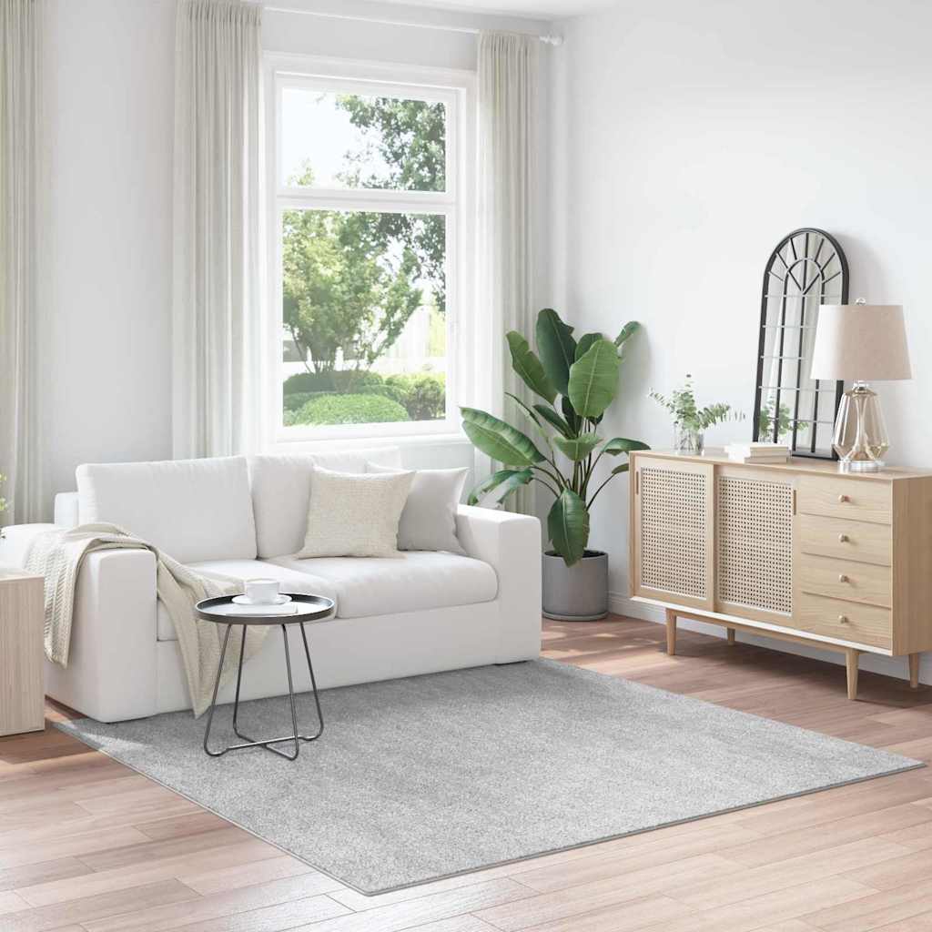 vidaXL Vloerkleed shaggy anti-slip 80x150 cm donkergrijs