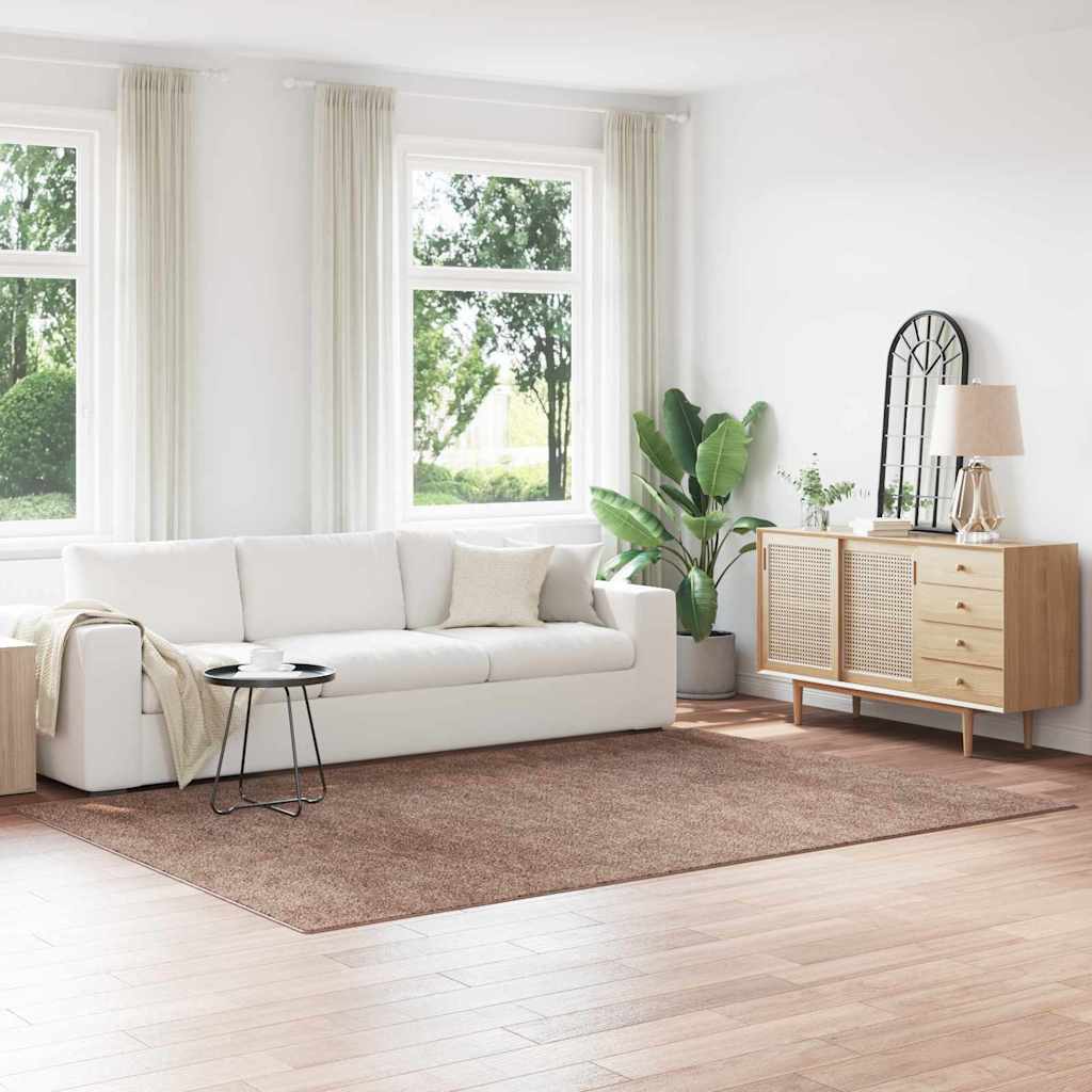 vidaXL Vloerkleed shaggy anti-slip 80x150 cm donkergrijs