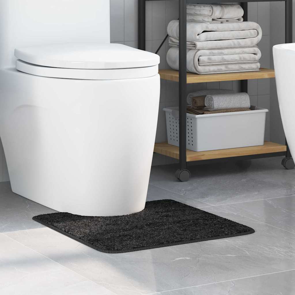 vidaXL Antislip Badmat met Toilet Uitsnede Donkergrijs 50 x 50 cm PP