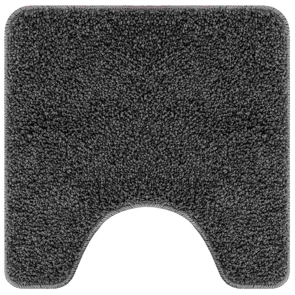 vidaXL Antislip Badmat met Toilet Uitsnede Donkergrijs 50 x 50 cm PP
