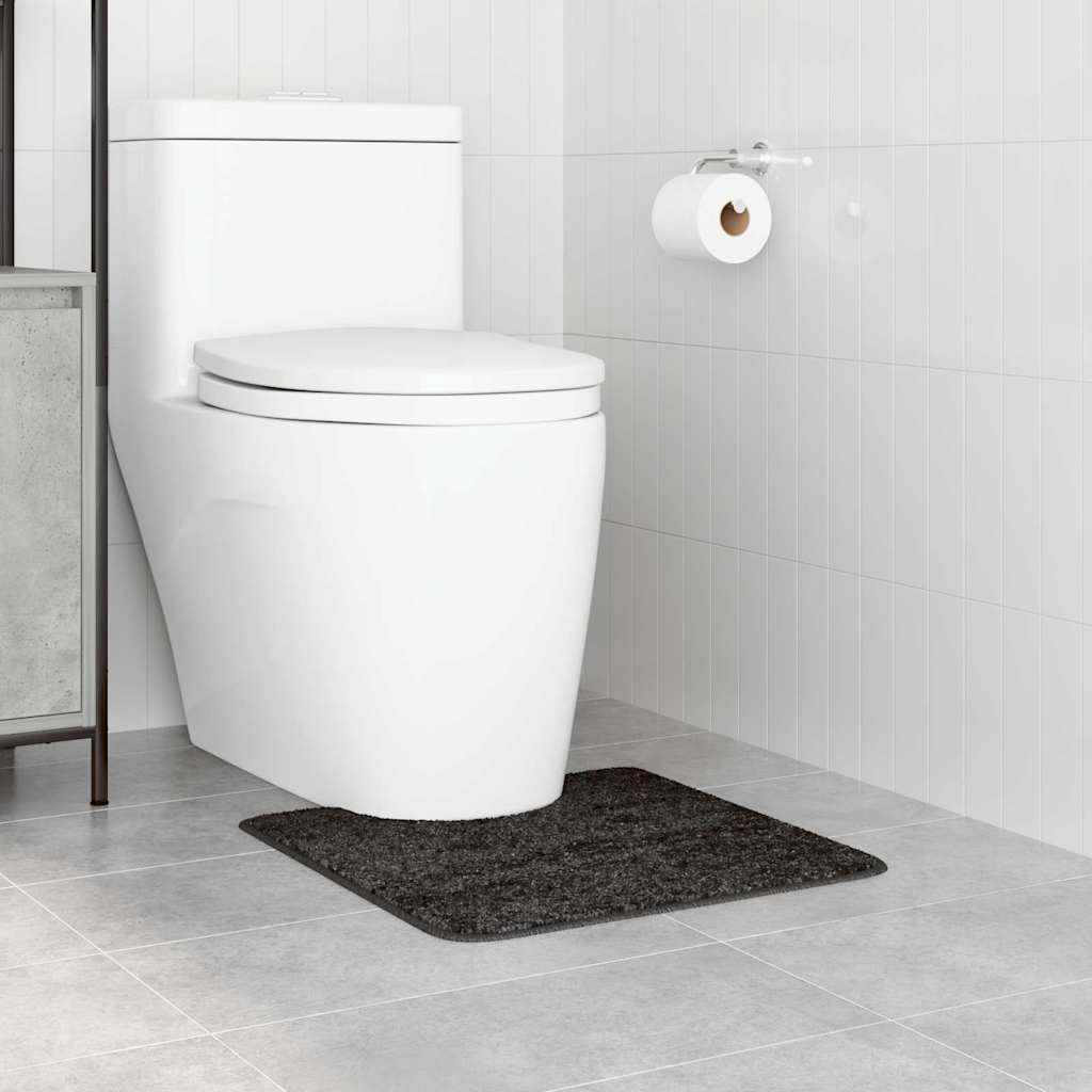 vidaXL Antislip Badmat met Toilet Uitsnede Donkergrijs 50 x 50 cm PP