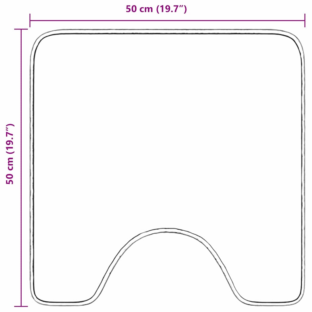 vidaXL Antislip Badmat met Toilet Uitsnede Donkergrijs 50 x 50 cm PP