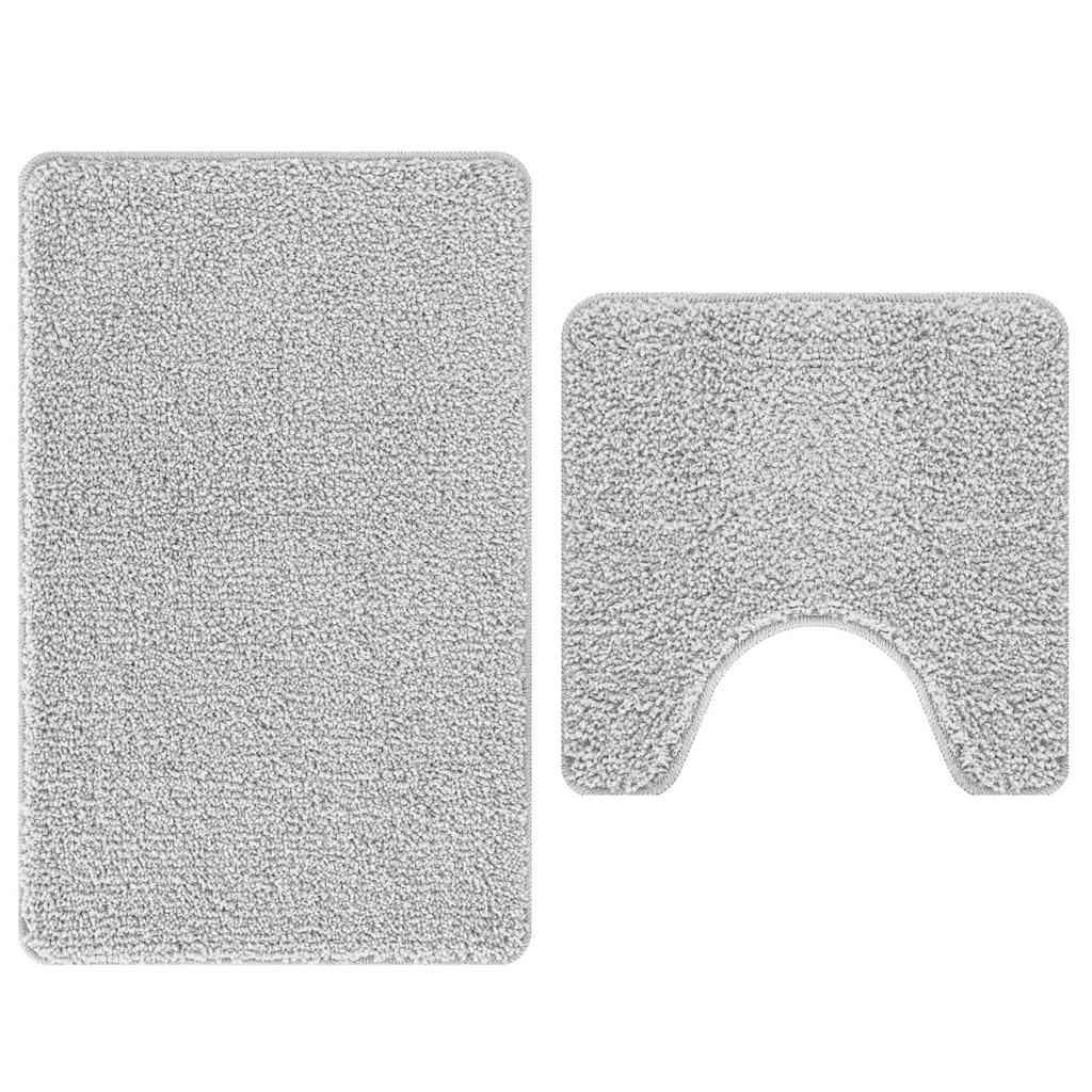 vidaXL Anti-slip Bath Mat Set 2 pcs Dark Grey 50 x 50 cm PP
