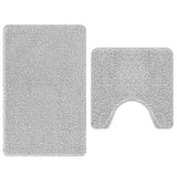 vidaXL Anti-slip Bath Mat Set 2 pcs Dark Grey 50 x 50 cm PP