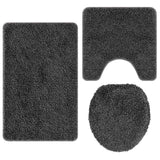 vidaXL Non-Slip Bath Mat Set 3 pcs Dark Grey PP
