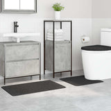 vidaXL Non-Slip Bath Mat Set 3 pcs Dark Grey PP