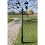 vidaXL Tuinlantaarn Brighton 3-arms 230 cm donkergroen/zwart