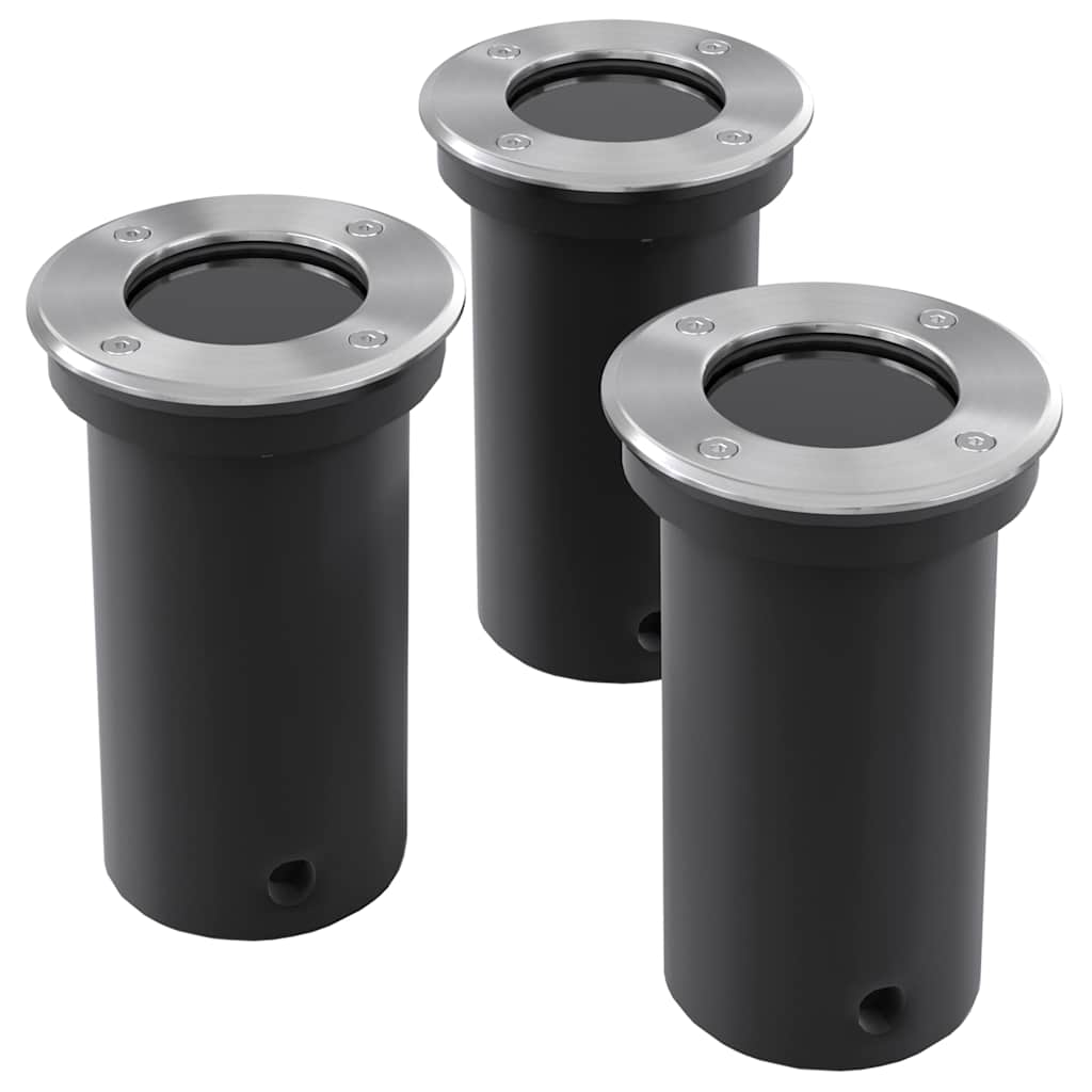 vidaXL Outdoor Ground Light Round 10.5x10.5 cm Die-cast Aluminium Black