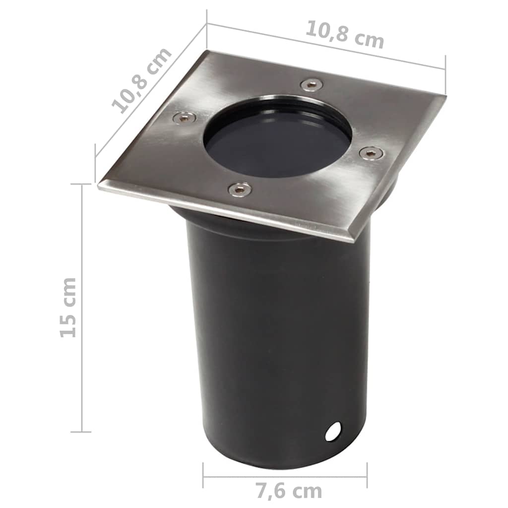 vidaXL Outdoor Ground Light Round 10.5x10.5 cm Die-cast Aluminium Black