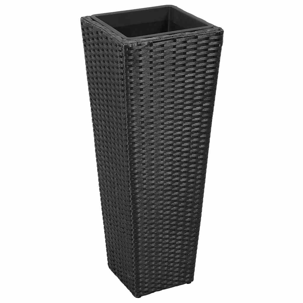 vidaXL Plantenbakken verhoogd 3 st poly rattan zwart