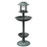 vidaXL Vogelbad/voederhuisje met solarverlichting