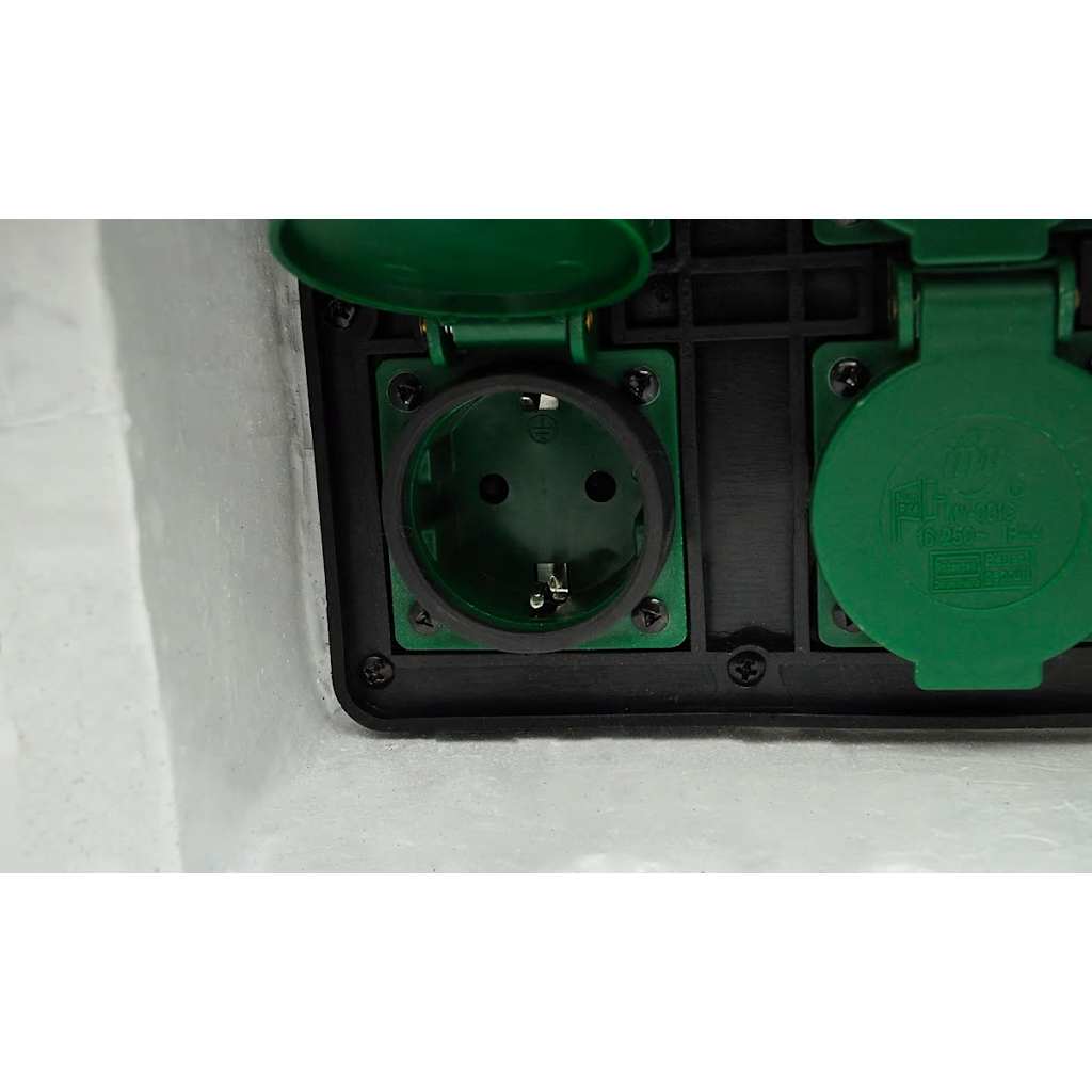 vidaXL Garden Power Socket 4-Way Waterproof Resin White