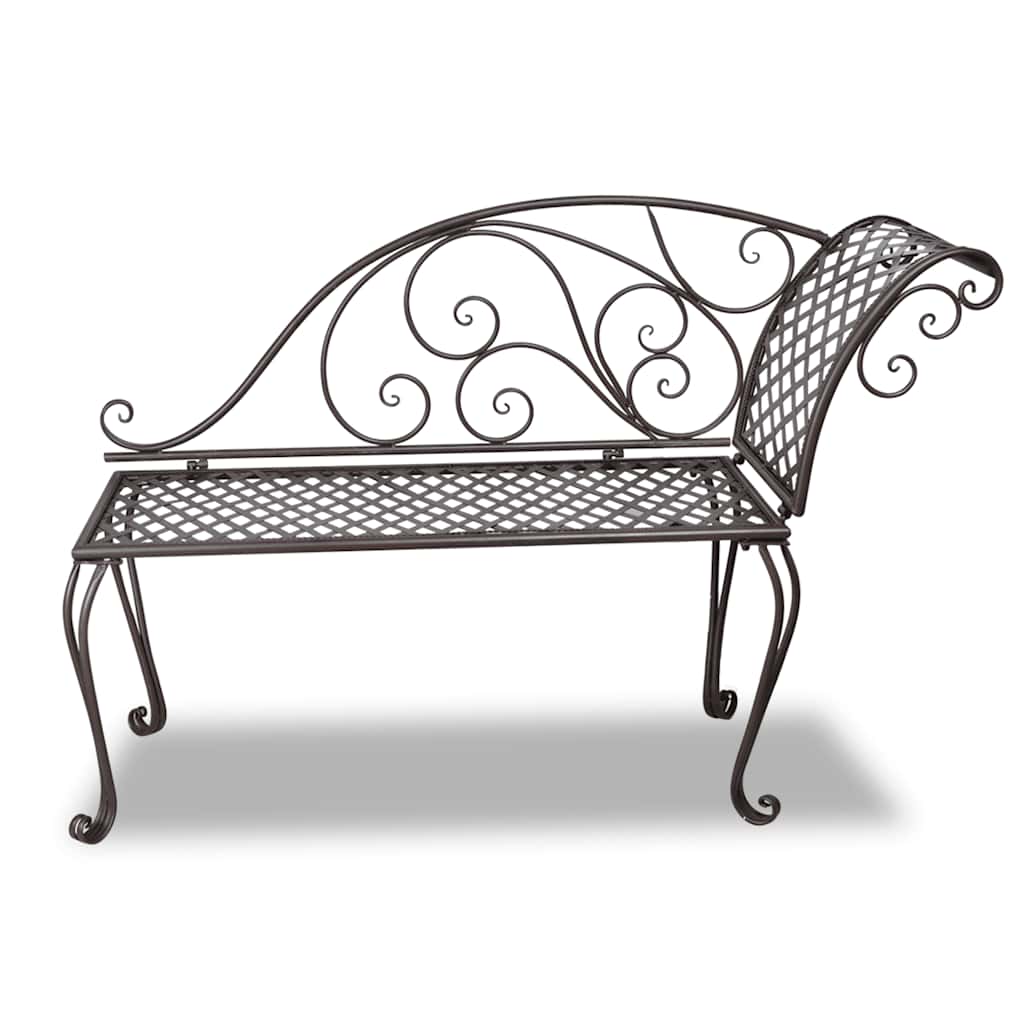 vidaXL Chaise longue 128 cm staal antiekbruin
